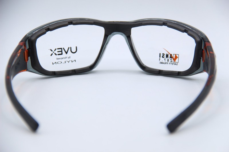 NEW UVEX HONEYWELL NYLON SW12 GRA/ORG GRAY ORANGE AUTHENTIC EYEGLASSES 64-17 gallery
