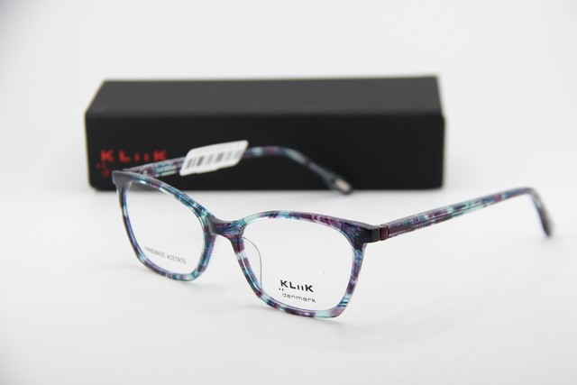 NEW KLIIK DENMARK 787 S404 PURPLE BLUE CLEAR MARBLE AUTHENTIC EYEGLASSES 49-16