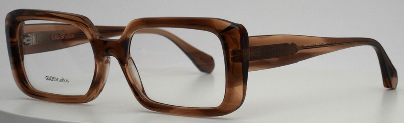 GIGI STUDIOS Bright 6502/9 Transparent Brown Mens Rectangle Eyeglasses 53-17-145 gallery