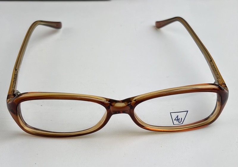 Capri 4U BROWN 50-16-135 Brown Plastic Full Rim Eyeglasses Frame U-11 Demo NOS