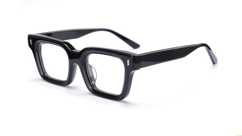 Thick Acetate Square Retro Eyeglasses Frames for Women Men 48 23 148mm Glasses