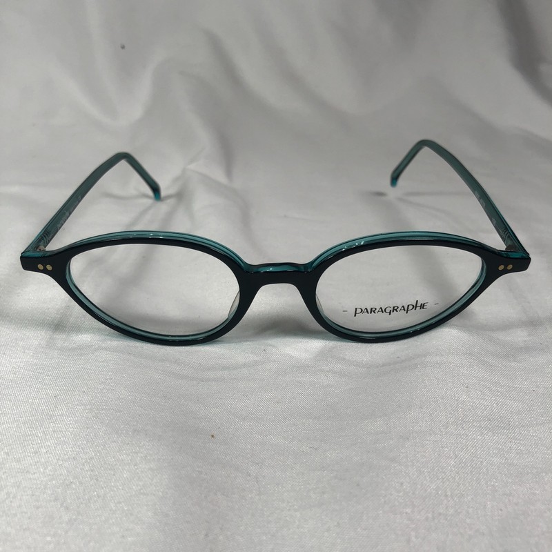 New Paragraphe Black Blue/Teal Clear Oval Petite Frame Eyeglasses 9901 44/18 108 gallery