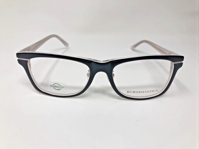 BCBG MAXAZRIA EYEGLASSES FRAME CHARLENE BLACK CLEAR WHITE 52-16-140 FY28