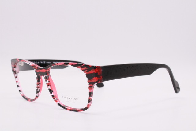 NEW FACE A FACE JAMES 1 COL 3224 BLACK RED STRIPED AUTHENTIC EYEGLASSES 53-17