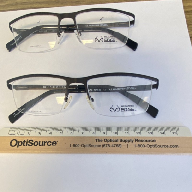Realtree Edge R712 GUN Gunmetal Metal Half Rim Eyeglasses 55.17.145