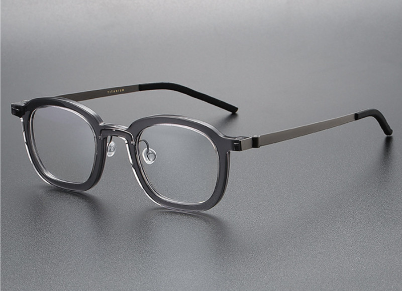 Retro Patchwork Acetate Pure Titanium 13g Full Rim Eyeglass Frame Men Women 47MM