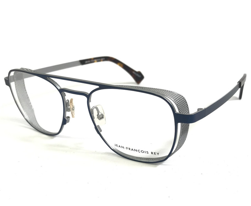 J.F Rey Eyeglasses Frames JF2667 2013 Blue Argent Silver Side Shields 51-19-144