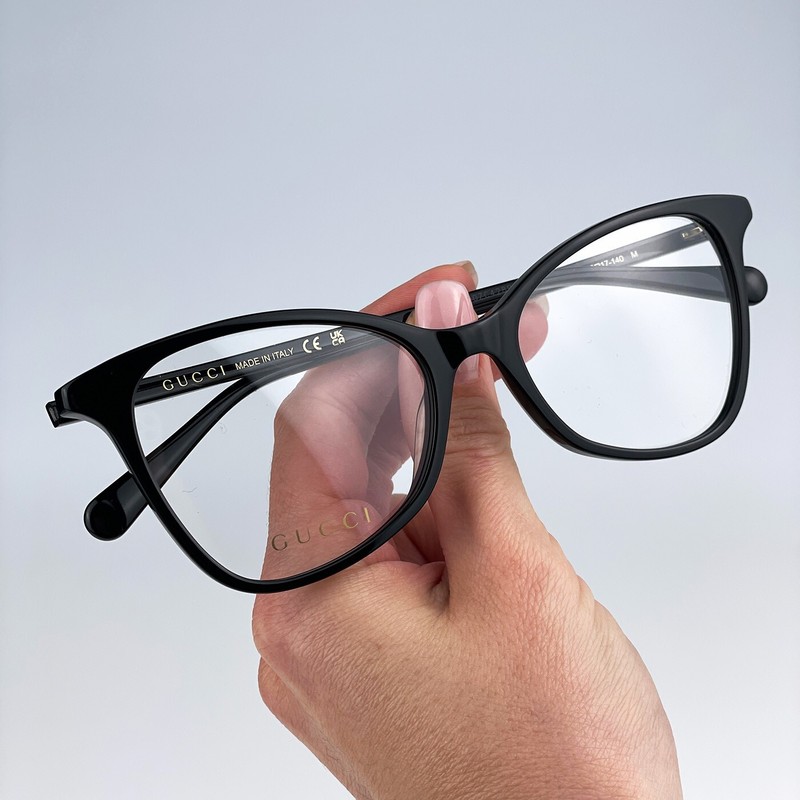 Gucci Women Eyeglasses Black Demo Cat Eye GG1360O 001 NEW AUTHENTIC