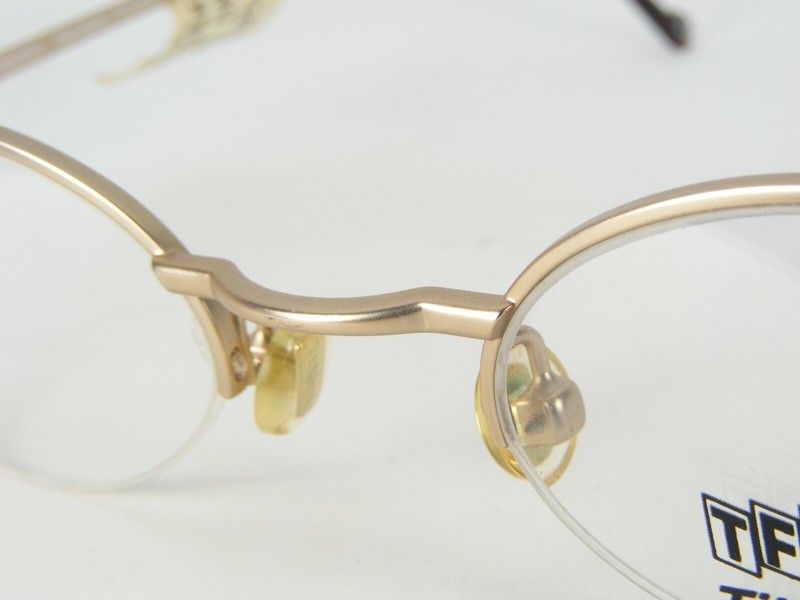 TFC DESIGN Mod 730 Col 102 GOLD EYEGLASSES GLASSES HALF RIM FRAME 44-20-145mm gallery