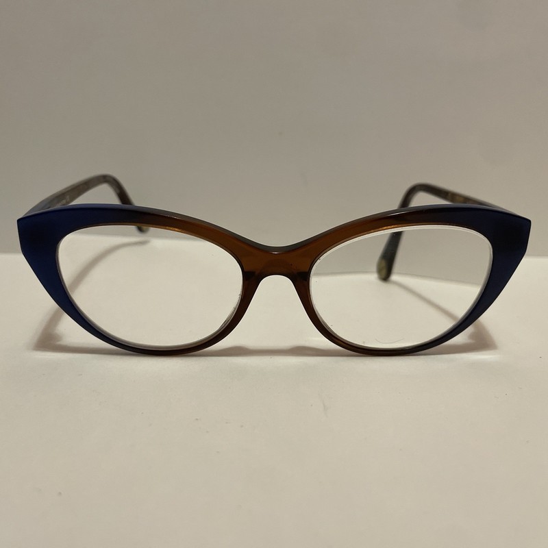 WOOW OPTICAL COME ON 1 COL 2039 BROWN BLUE AUTHENTIC FRAME EYEGLASSES 144mm