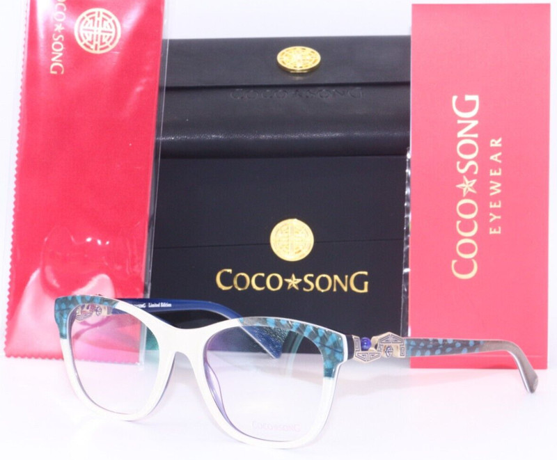 NEW COCO SONG CARRY ON COL. 4 CV148 WHITE-BLUE EYEGLASSES AUTHENTIC FRAME 54-19