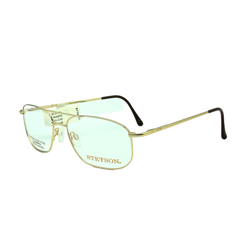 Stetson 322 057 Gold Large Eyeglass Frame 57 17 145