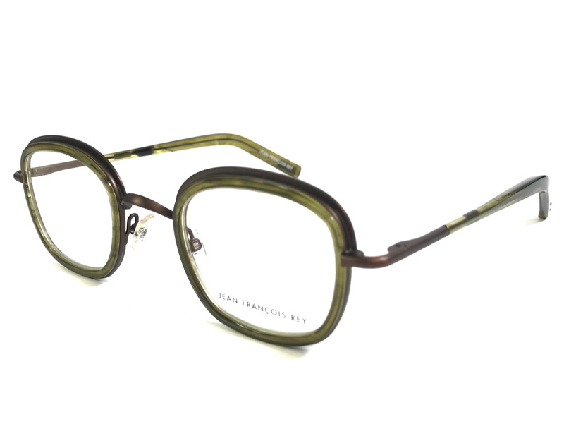 J.F. Rey Eyeglasses Frames LEGEND 9040 Matte Brown Oliver Green Horn 48-25-148