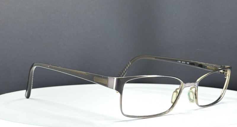 VTG SAFILO 4150 OJYU Gunmetal Brown Rectangle Full Rim Eyeglasses FRAMES ONLY gallery