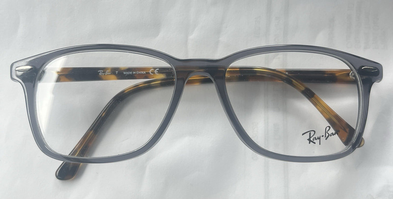 Ray-Ban RB7140 6029 Gray Rectangular Plastic Eyeglass Frames 55-17-145