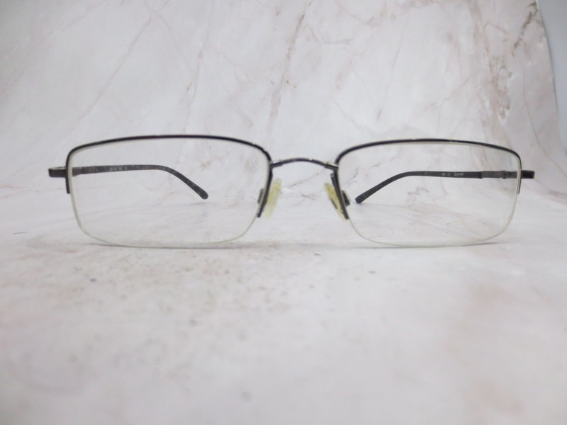 Eyeglasses Frame 1602-031 Men’s Polished Gunmetal Half Rim Rectangular 58-19-140
