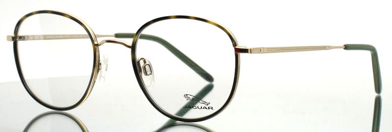 JAGUAR 33714 8100 Gold Havana Mens Round Full Rim Eyeglasses 49-21-145 B:42 A