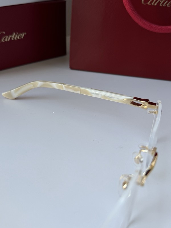 CARTIER CT0623O 004 Gold Ivory Transparent Clear Eyeglasses Frame 54mm AUTHENTIC gallery