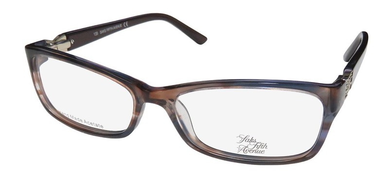 NEW SAKS FIFTH AVENUE 271 EYEGLASS FRAME 53-15-135 0EN4 FULL-RIM DESIGNER BROWN