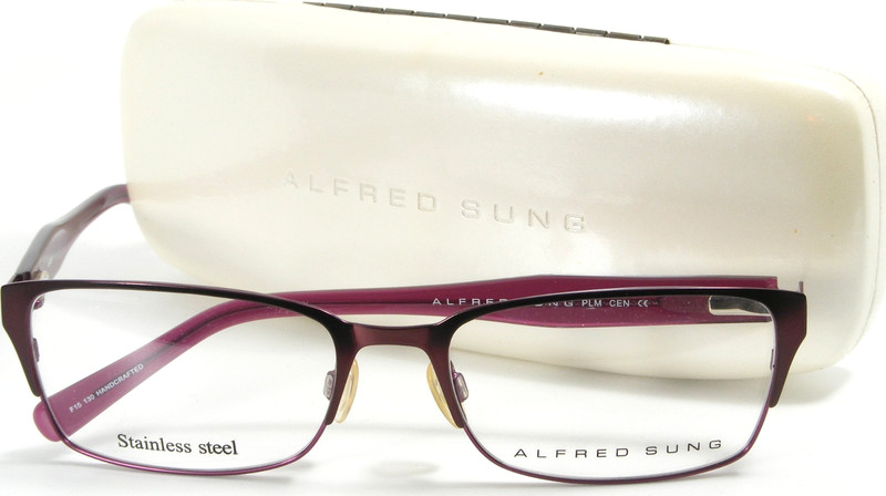 ALFRED SUNG AS4938 PLM CEN Plum Purple Eyeglasses Glasses Frame 53-17-130 NEW