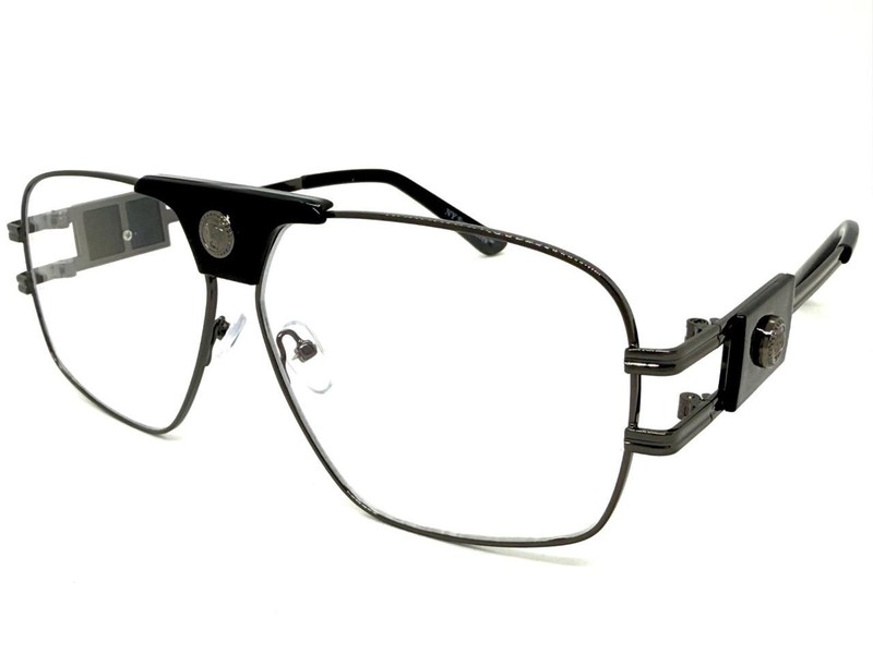 Classy Retro Hardcore Hip Hop Rapper Clear Lens EYE GLASSES Large Gunmetal Frame gallery