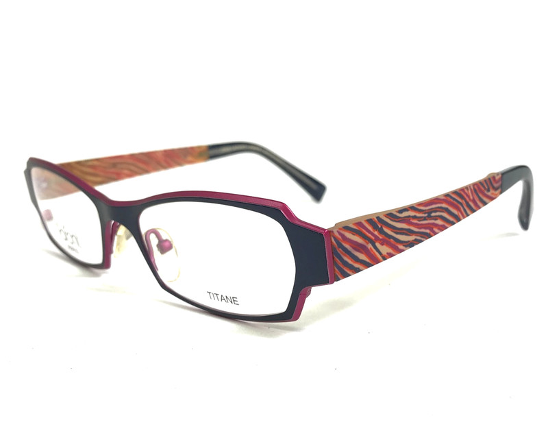 Jean Lafont Eyeglasses Frames ELEGANTE 376 Blue Pink Orange Striped 51-18-135