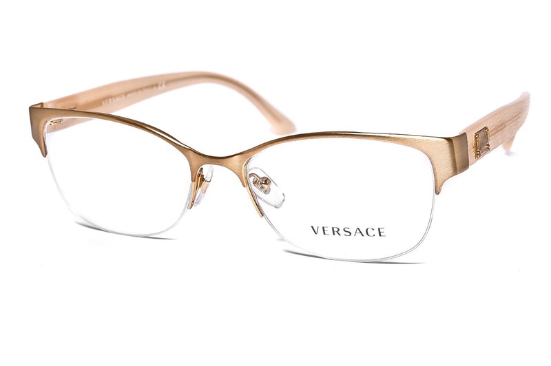 Versace MOD.1222 1196 Butterfly Brushed Gold size 53/17/140 Italy Eyeglasses