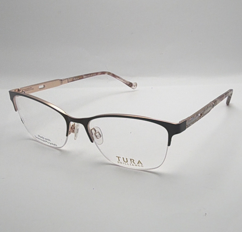 Tura Brilliance TE273 BRN 54/17 145 Rose Gold Metal Semi-Rimless Women 5093