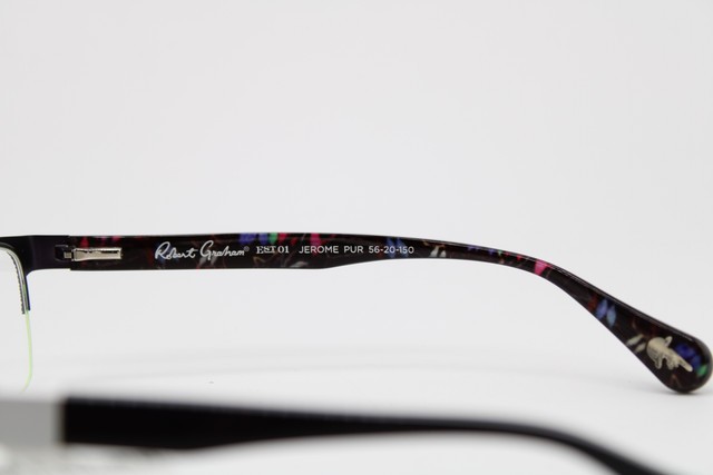 NEW ROBERT GRAHAM JEROME PUR PURPLE GREEN RED AUTHENTIC EYEGLASSES 56-20 gallery