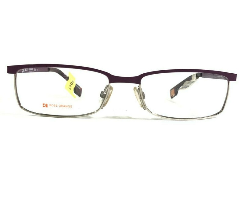 Boss Orange BO 0073 D3H Eyeglasses Frames Purple Silver Rectangular 52-16-140