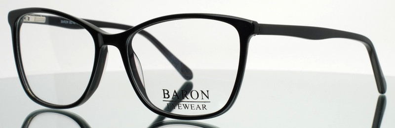 BARON OPTICAL BZ146 BLK Black Womens Semi Cat Eye Eyeglasses 54-16-140 B:42