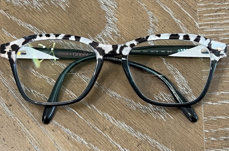LULU GUINNESS Frame Only in Leopard Tortoiseshell W/Dark Teal CHIC GLAM DRAMA