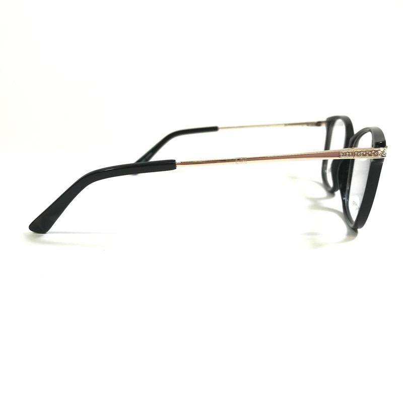 Eight to Eighty Eyeglasses Frames BRIANNA BLACK Gold Square Crystals 53-18-135 gallery