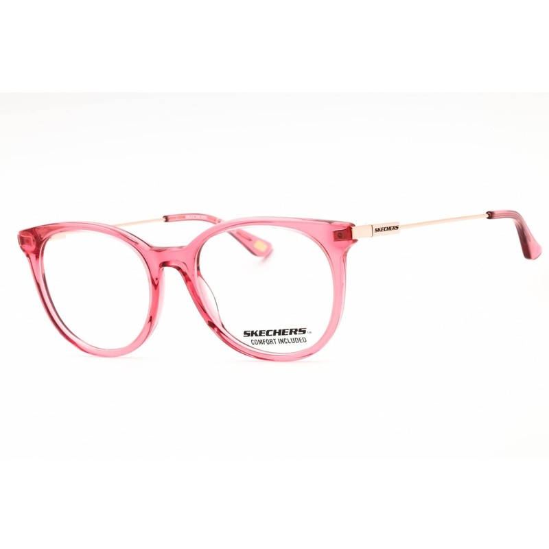 Skechers Women’s Eyeglasses Shiny Pink Acetate Full Rim Round Frame SE2167 072