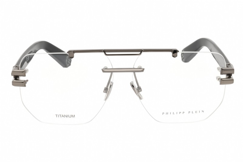 PHILIPP PLEIN VPP087-584-61 Eyeglasses Frame Size 61mm 12mm 150mm GUNMETAL Men gallery