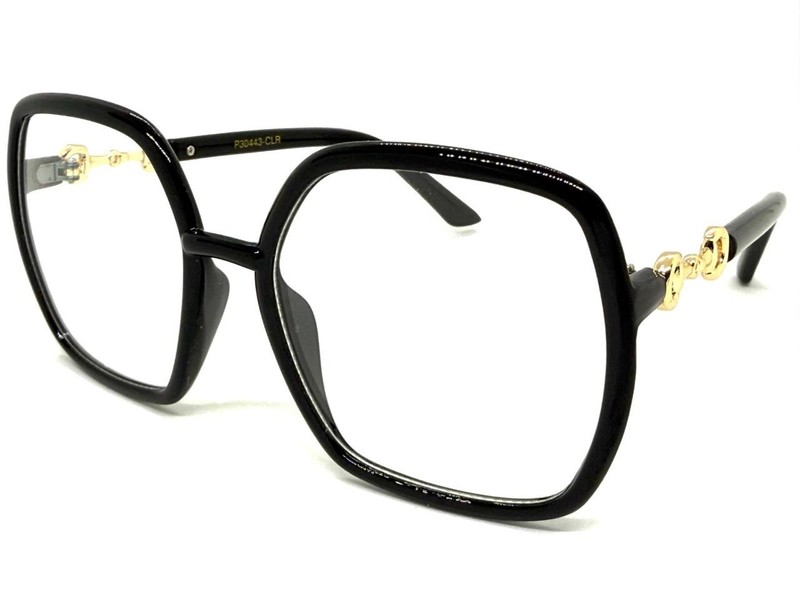 Oversized Exaggerated Vintage Retro Clear Lens EYE GLASSES Square Black Frame gallery