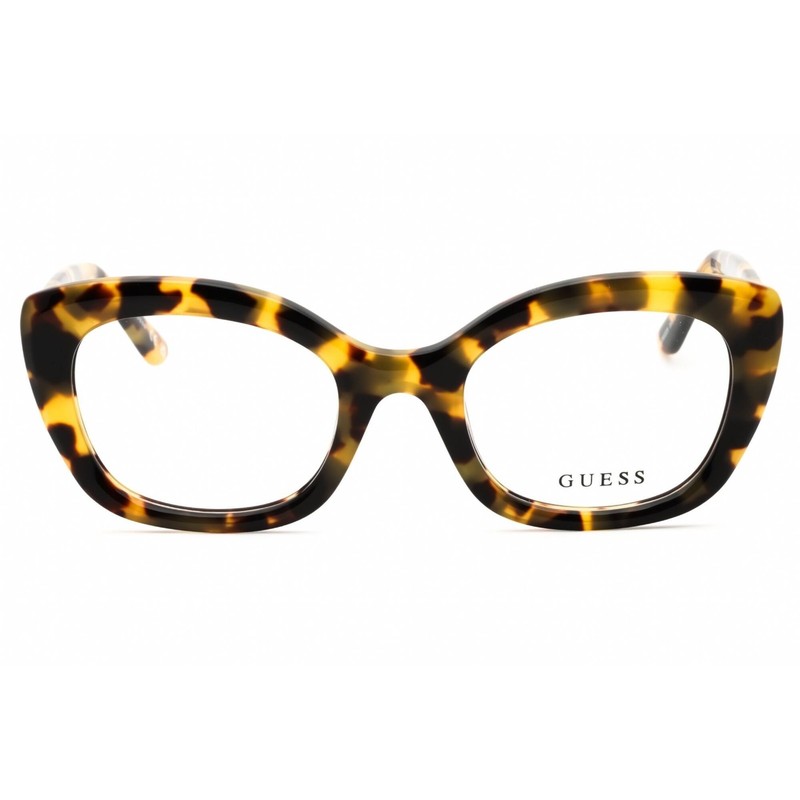 Guess Unisex Eyeglasses Acetate Blonde Havana Full Rim Cat Eye Frame GU50225 053 gallery
