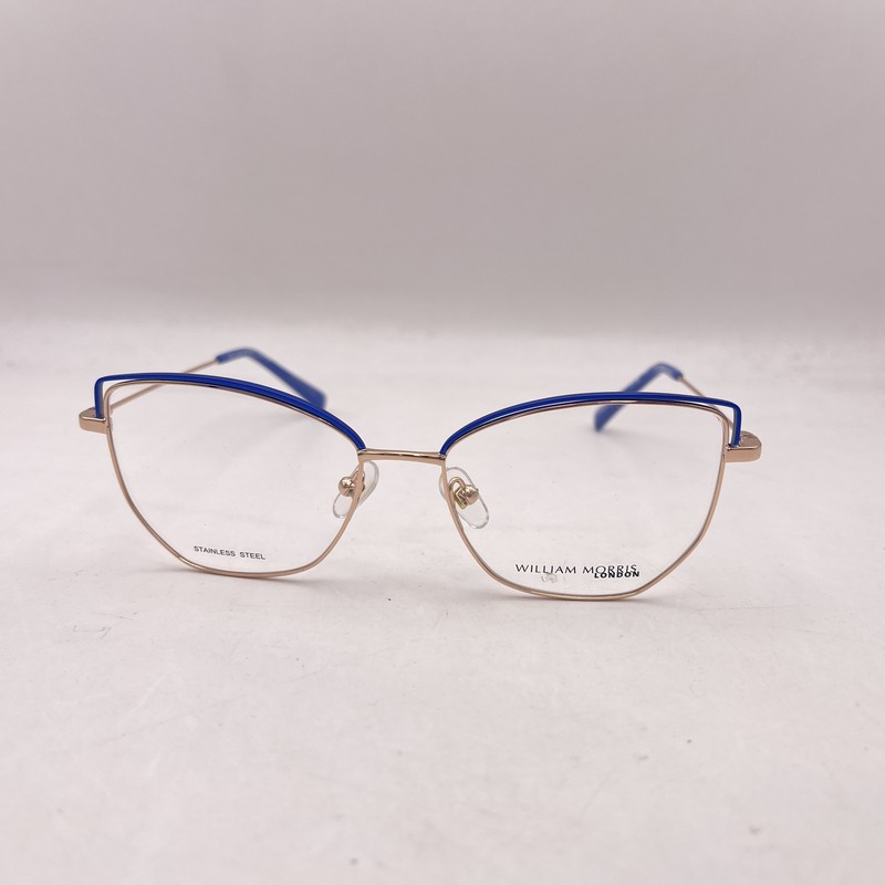 William Morris Womens Tate 1 Thin Metal Butterfly Eyeglasses Blue/Rose Gold gallery