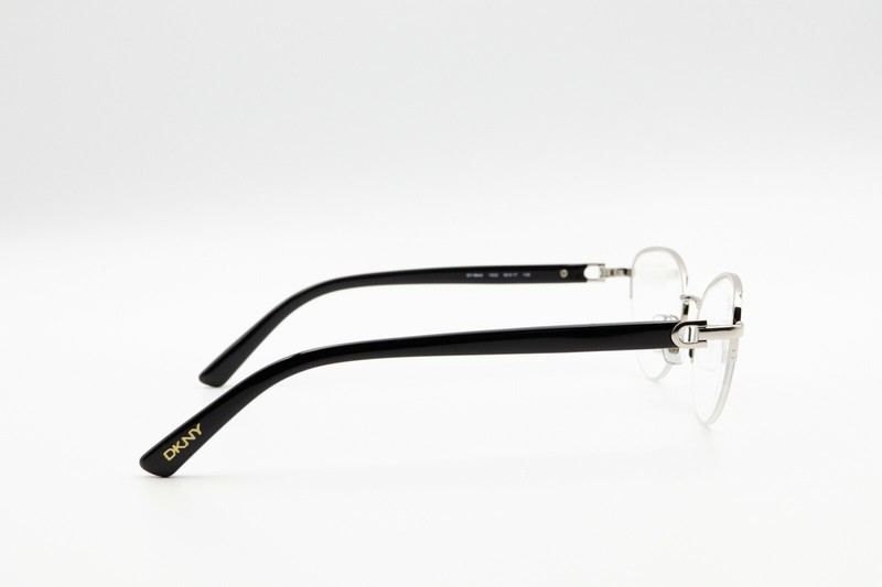 DKNY DY 5644 1002 Shiny Silver/Black 53-17-135 Half Rim Eyeglass Frames R442 gallery