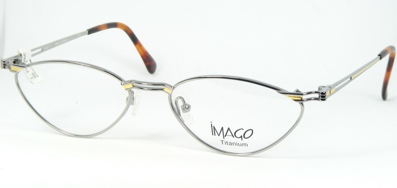 Vintage iMAGO PHOIBE 1 SILVER /GOLD EYEGLASSES FRAME TITANIUM 54-17-137mm Japan