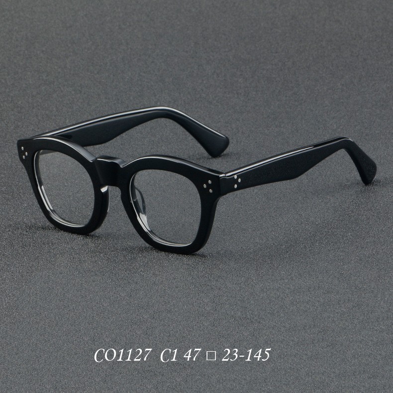 Classic Bold Temple Acetate Full Rim Eyeglass Frames Men Women Optical Eyewear