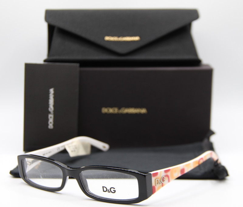 NEW DOLCE & GABBANA DG 1179 980 BLACK WHITE AUTHENTIC FRAMES EYEGLASSES 51-16