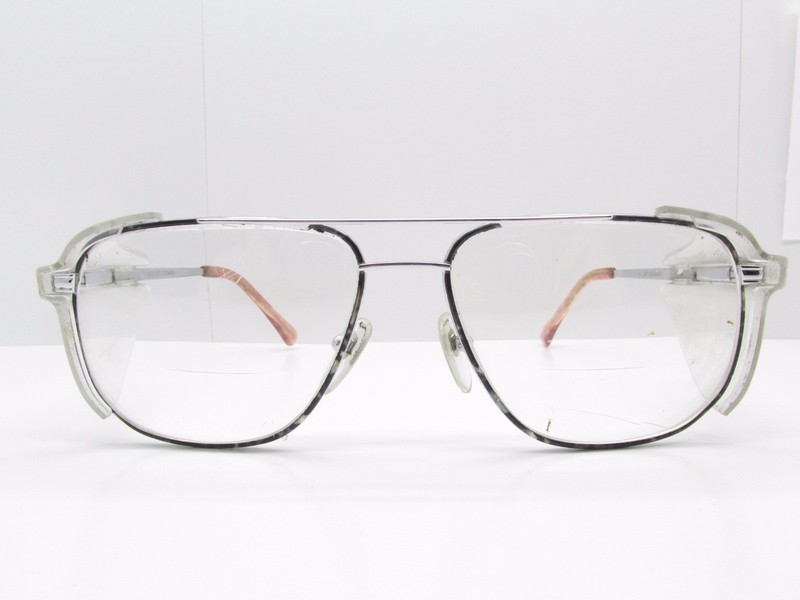 AMERICAN OPTICAL SAFETY Z87 760 AVIATOR EYEGLASSES FRAMES 56-16-140 TV6 53640