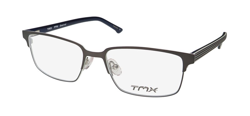 NEW TIMEX TMX SHOOT OUT EYEGLASSES 51-16-135 GRAY METAL & PLASTIC MENS GR