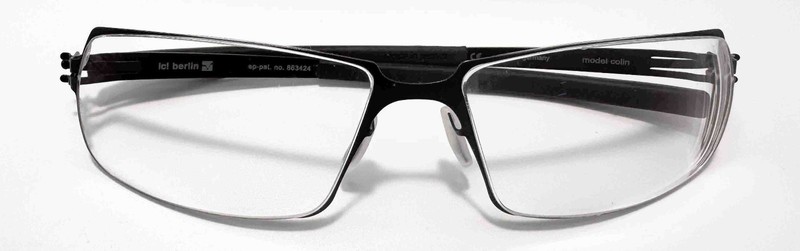 ic! berlin Colin Matte Black Titanium Eyeglasses 52-17 Screwless w/ Orig Case