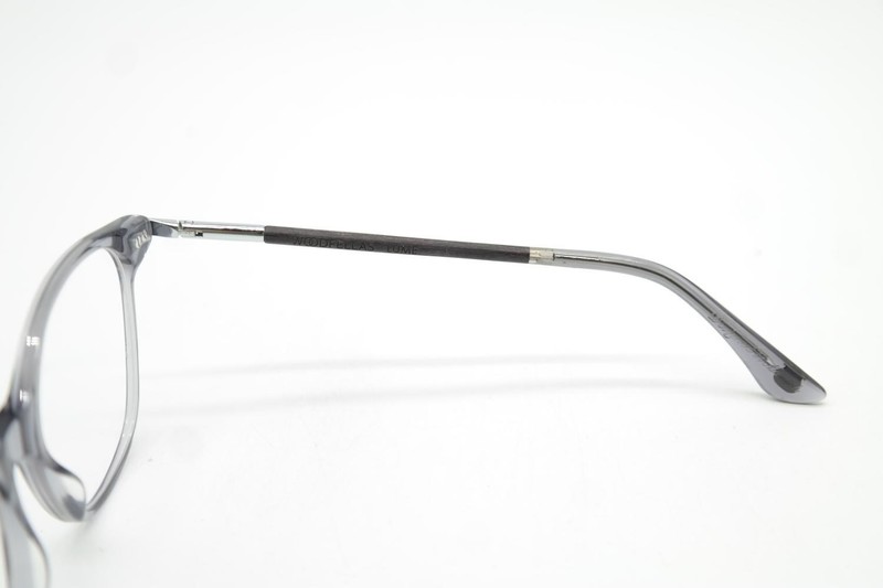 Wood Fellas Lume Gray Silver Brown Oval Eyeglass Frame New gallery