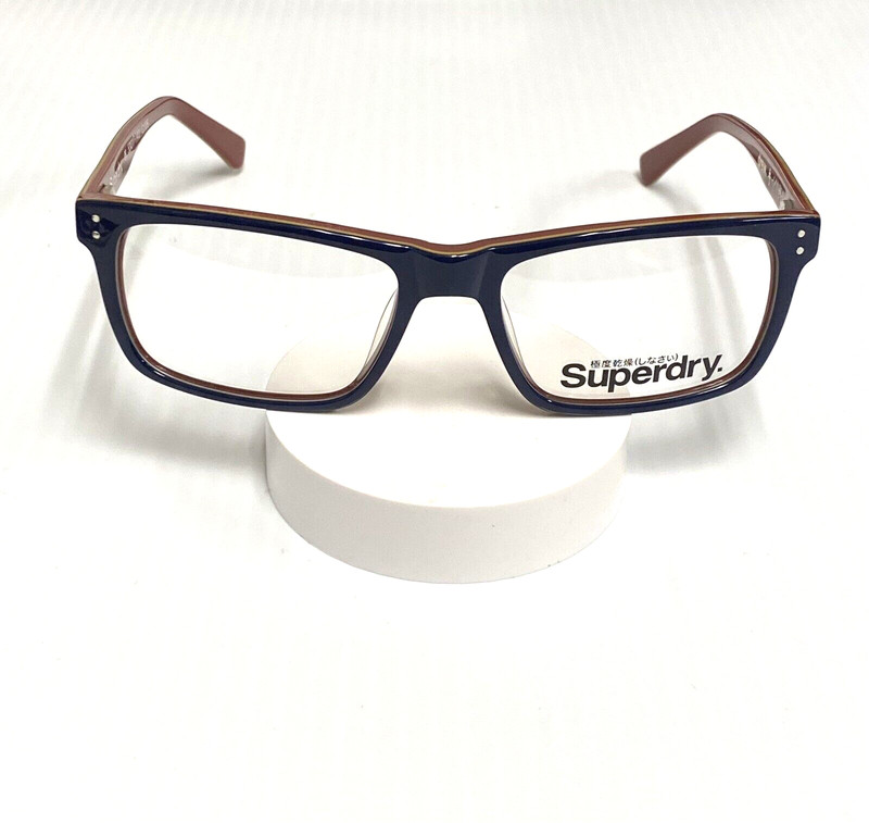 Brand New, Superdry Eyeglasses Style Drew C106 Navy/Burgundy 53[]17-140 w/Case