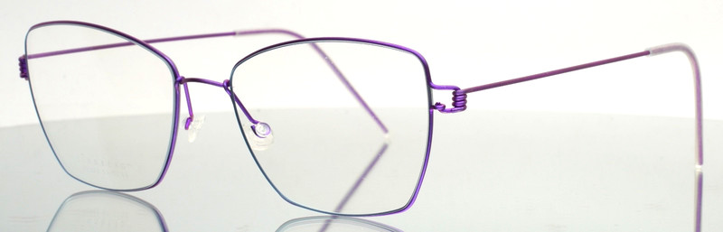 LINDBERG AIR RIM Femke Col 75 Purple Womens Butterfly Eyeglasses 51-16-135 B:39