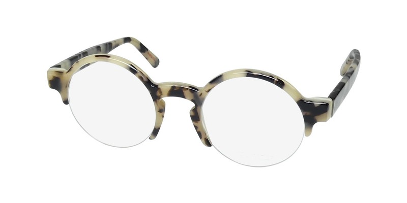 NEW ANDY WOLF 4554 EYEGLASSES 45-21-140 PLASTIC BEIGE UNISEX HALF-RIM E ROUND