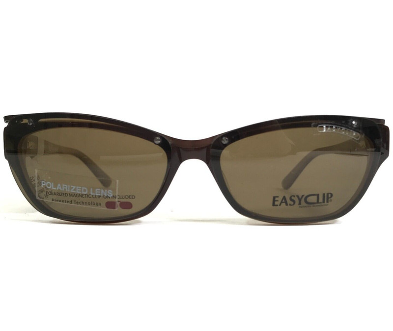 Easyclip Eyeglasses Frames MOD EC324 Brown Cat Eye Frames with Clip On Lenses